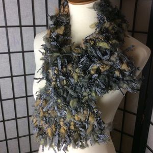 Gorgeous Raggedy Fabric & Knit Scarf !